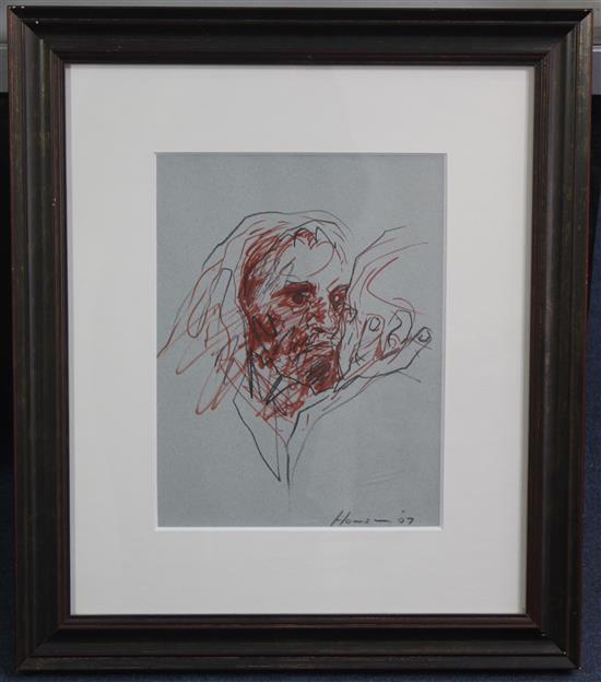 Peter Howson OBE (1958-) Study of a bearded man, 11.5 x 8.75in.